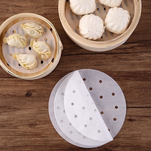 Set 100 Tờ Giấy Nến Đục Lỗ, Tròn, Chống Dính Cho Nồi Chiên Không Dầu, Lót Xửng Hấp Size 23cm Tiện Lợi