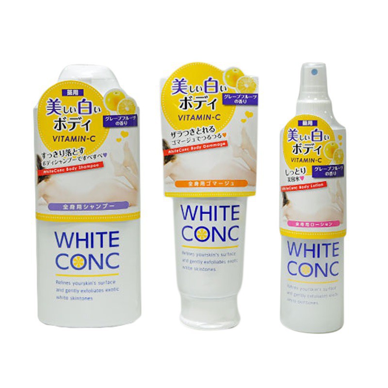 Sữa Tắm WHITE CONC Nhật Bản, Kem Dưỡng Trắng WHITE CONC, Tẩy Tế Bào Chết WHITE CONC