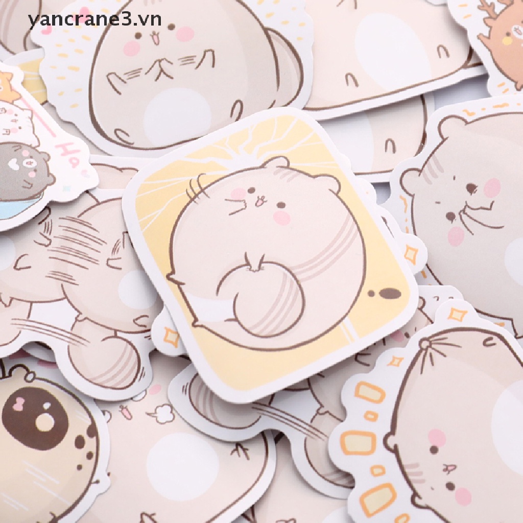 Set 45 nhãn dãn hình chuột hamster dễ thương đáng yêu dùng trang trí sổ tay diy