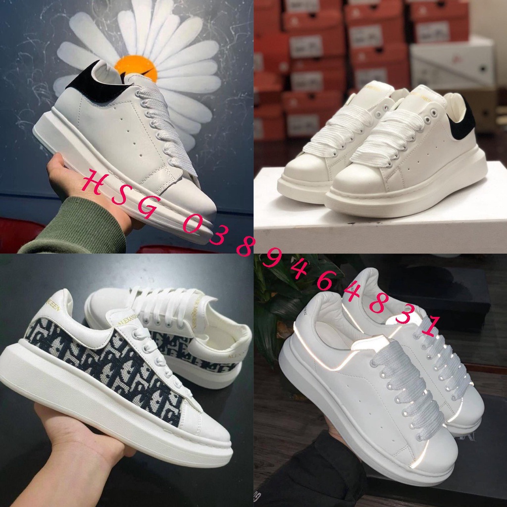 [Giá hủy diệt] [Full box+bill] Giày thể thao,Sneakers nam nữ MC.Q trắng gót đen,phản quang, dio tăng chiều cao 4cm