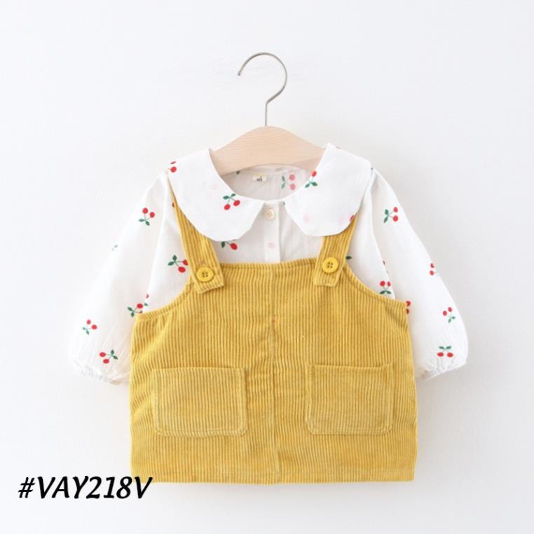 Váy bé gái, đầm bé gái họa tiết cherry cho bé từ 6 tháng đến 3 tuổi VAY218 FS