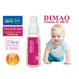 Dimao - Vitamin D3 dạng xịt 400IU, nhập khẩu châu âu, hiệu quả và hấp thu canxi tốt nhất cho bé
