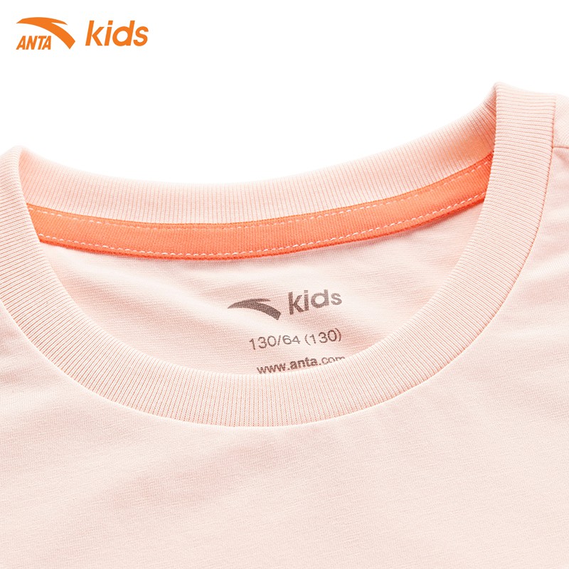 Áo phông bé gái Anta Kids W362125152-1, chất cotton co giãn 4 chiều, mềm mịn