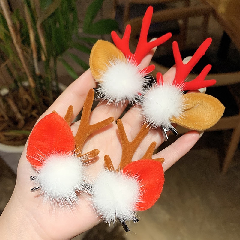 Cặp kẹp tóc phong cách Giáng sinh ngọt ngào đáng yêu cho bé