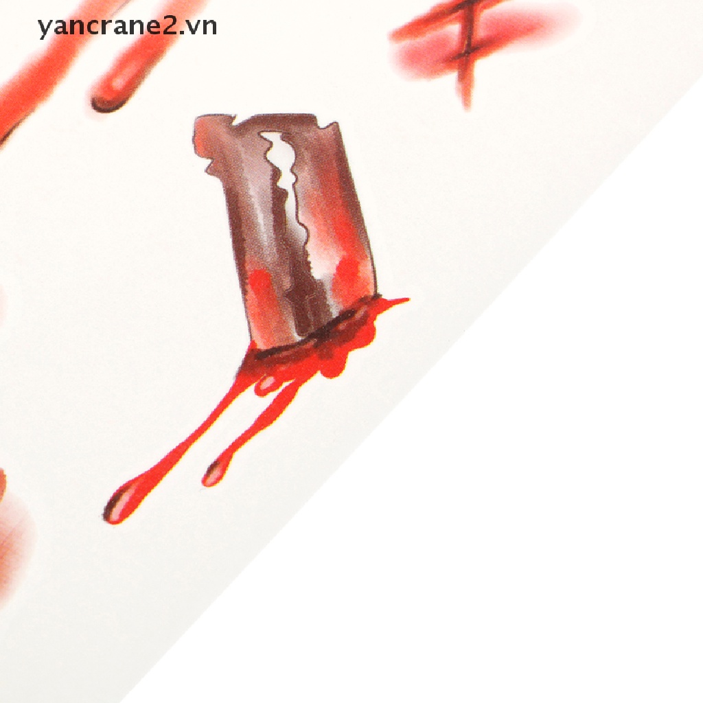 Set 10 Tấm Hình Xăm Dán Vết Sẹo Ma Cà Rồng Máu Tạm Thời Hóa Trang Halloween yancrane2.vn