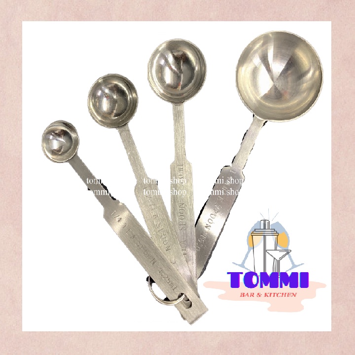 Bộ 4 Muỗng/Thìa Đo Lường Inox Pha Chế - Bộ Pha Chế - Dụng Cụ Pha Chế