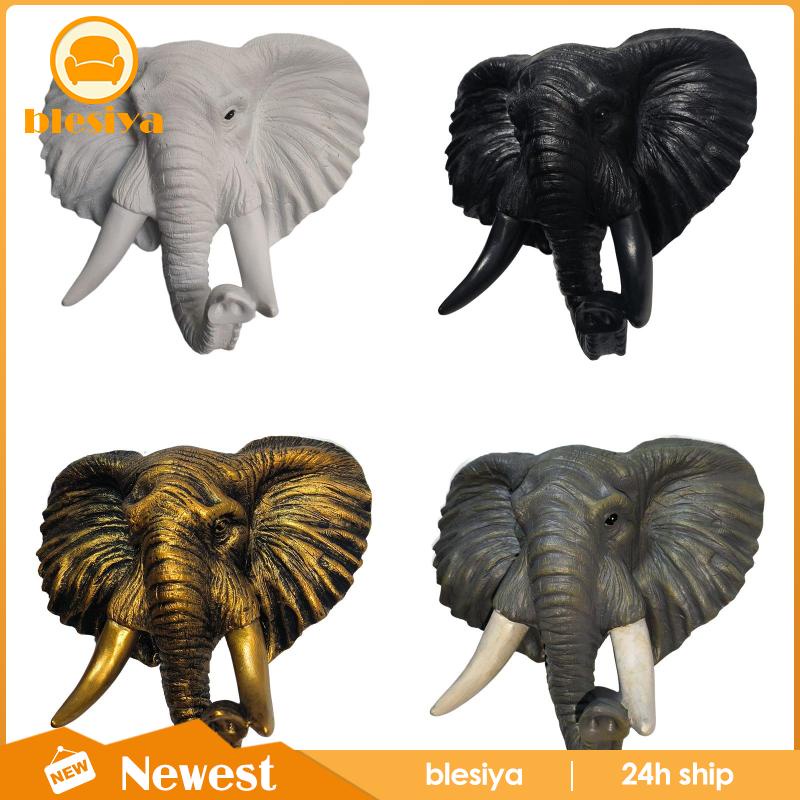 [Blesiya] Bức Tượng Đầu Voi Polyresin Thêm Sành Điệu Thêm Vào Bất Kỳ Phòng