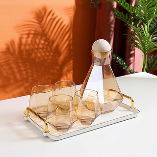 Bộ 6 Cốc-Ly Thủy Tinh Luxury Crystal Diamond Tráng Bạc Dùng Uống  Rượu Mạnh Whyski, Dung Tích 315ml