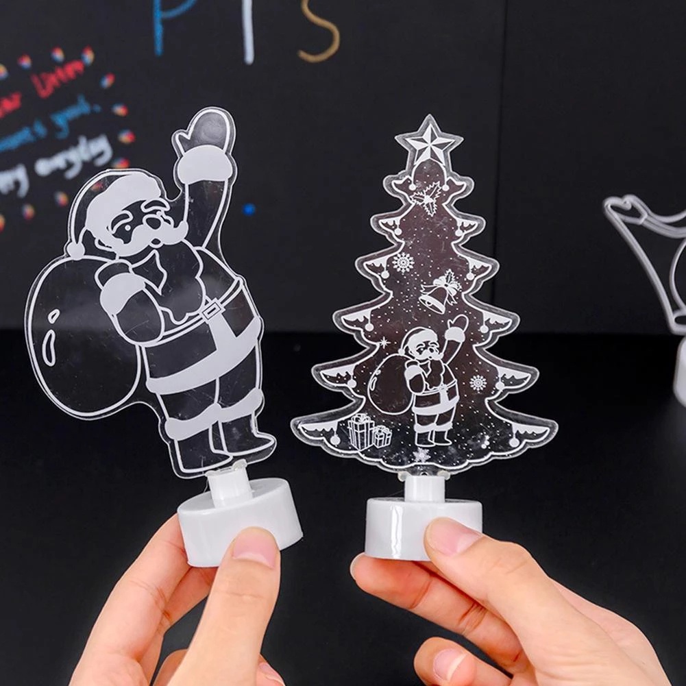 Đèn led Nhiều Màu Hình Người Tuyết / Ông Già Noel Trang Trí Cây Thông Giáng Sinh