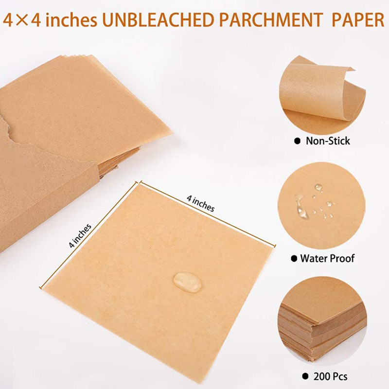 Set 500 Tờ Giấy 4x4 Inch Không Dính Hỗ Trợ Làm Bánh