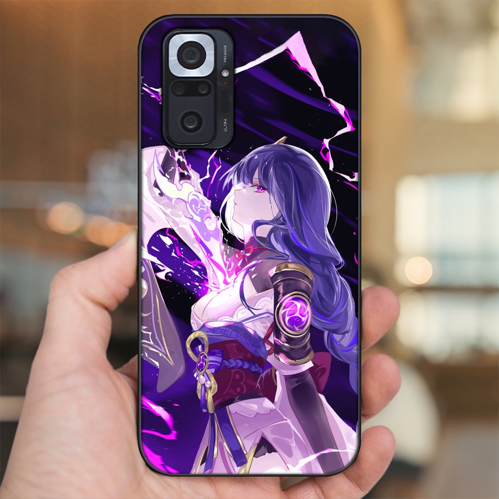 Ốp lưng Xiaomi Redmi Note 10 Pro viền đen in hình Raiden Shogun Genshin Impact