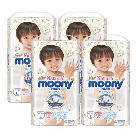 Bỉm tã quần Moony Natural size L 36 miếng (9-14kg)