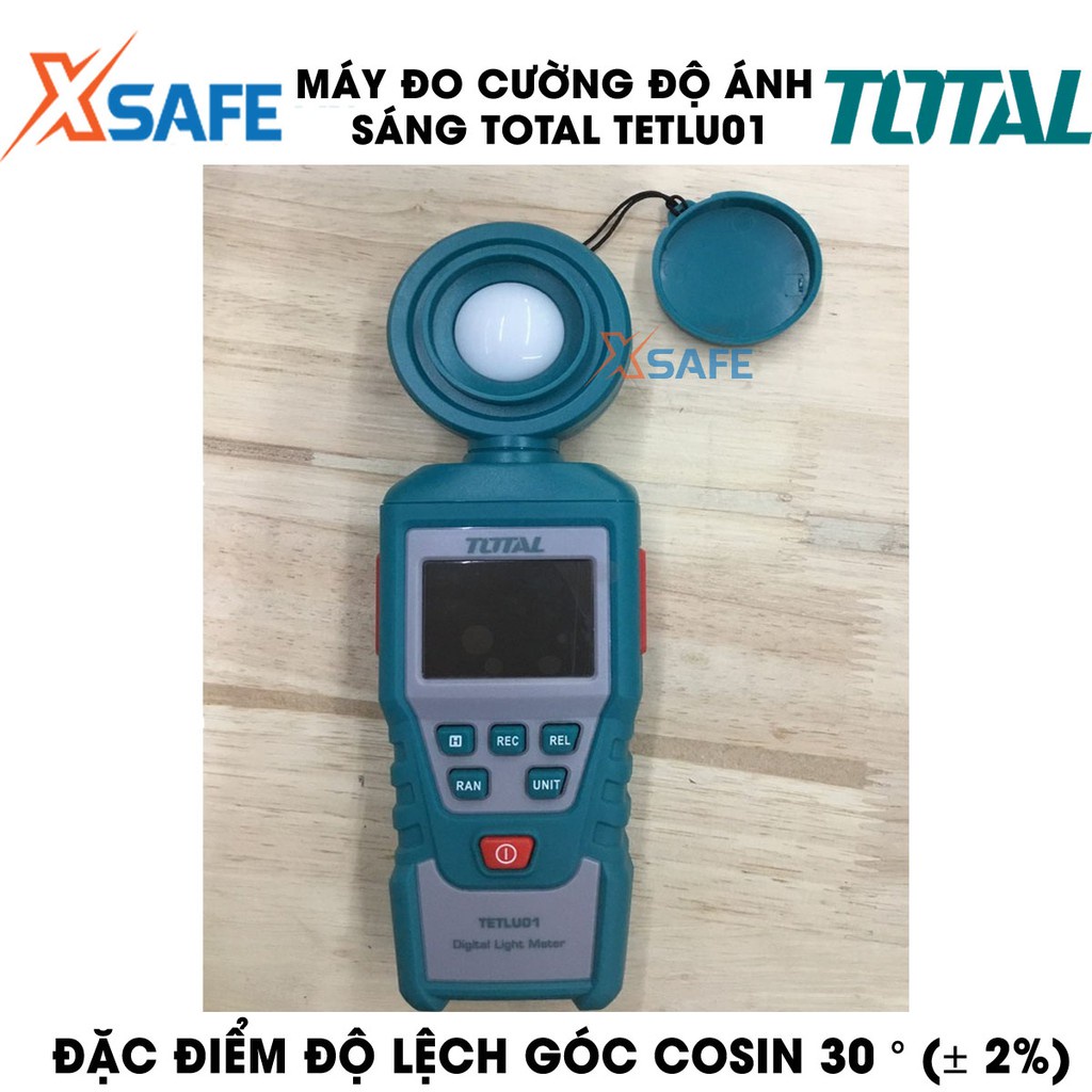 Máy đo cường độ ánh sáng kỹ thuật số TOTAL TETLU01 màn hình LCD Thiết bị đo cường độ ánh sáng phạm vi 0-200000 LUX