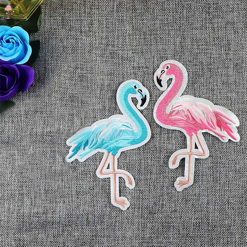 LL Garment Accessories Embroidered Edge Small Fresh Flamingos Embroidery Cloth Stickers Sew Patches DIY Subsidies .VN