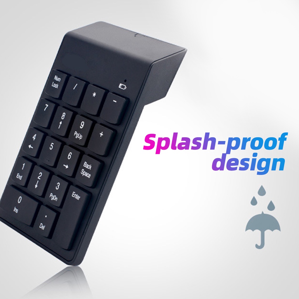 Bàn phím số rời không dây và Bluetooth 5.0 USB 2.4G 18 Phím Mini Numeric Keypad  Kết Nối Không Dây cho laptop/notebook/máy tính bảng