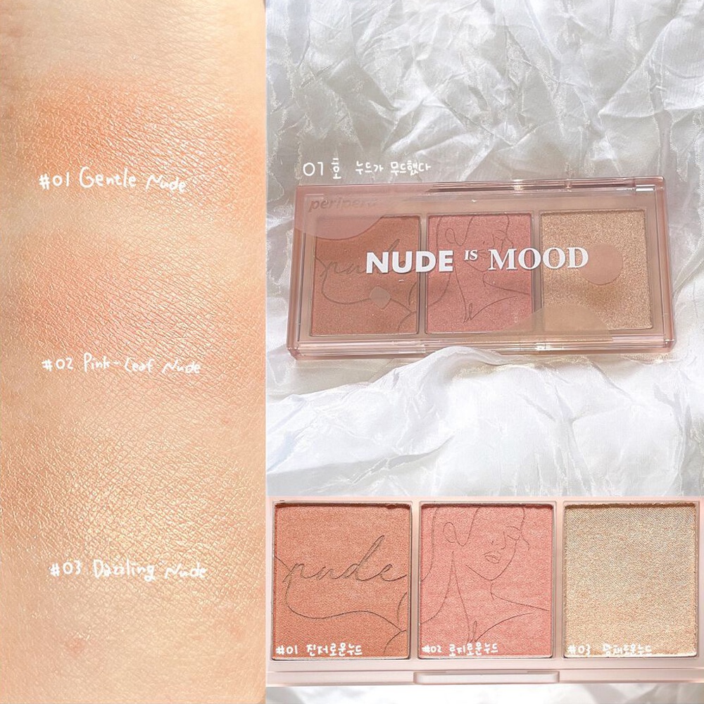 Phấn Má Peripera All Take Mood Cheek Palette 01 Nude Is Mood 15G