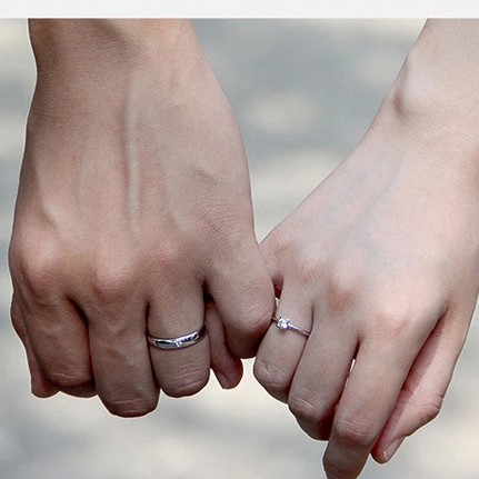 Nhẫn Bạc 925 Thời Trang Có Thể Điều Chỉnh Cho Cặp Đôi/Nam/Nữ