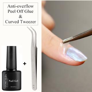 Coscelia 8ml Băng lột dạng lỏng trắng / hồng cho móng tay nghệ thuật móng tay Bảo vệ da ngón tay