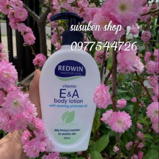 Dưỡng thể giúp săn da chống lão hoá Redwin  vitamin E & A body  lotion 400ml
