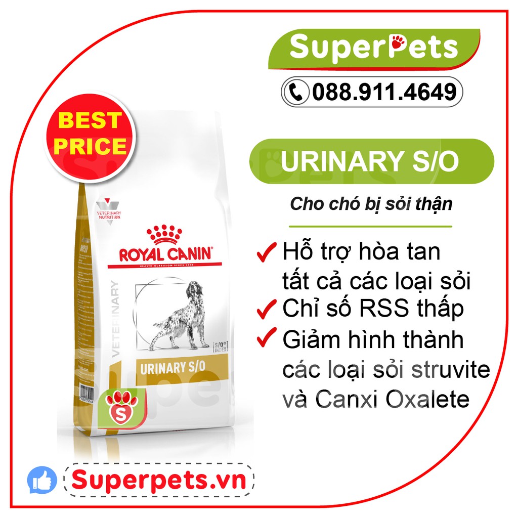 [ CHÍNH HÃNG ] Urinary Chó Hạt Khô Siêu Tiết Kiệm Royal Canin Hổ Trợ Sỏi Thận Cho Chó 2kg