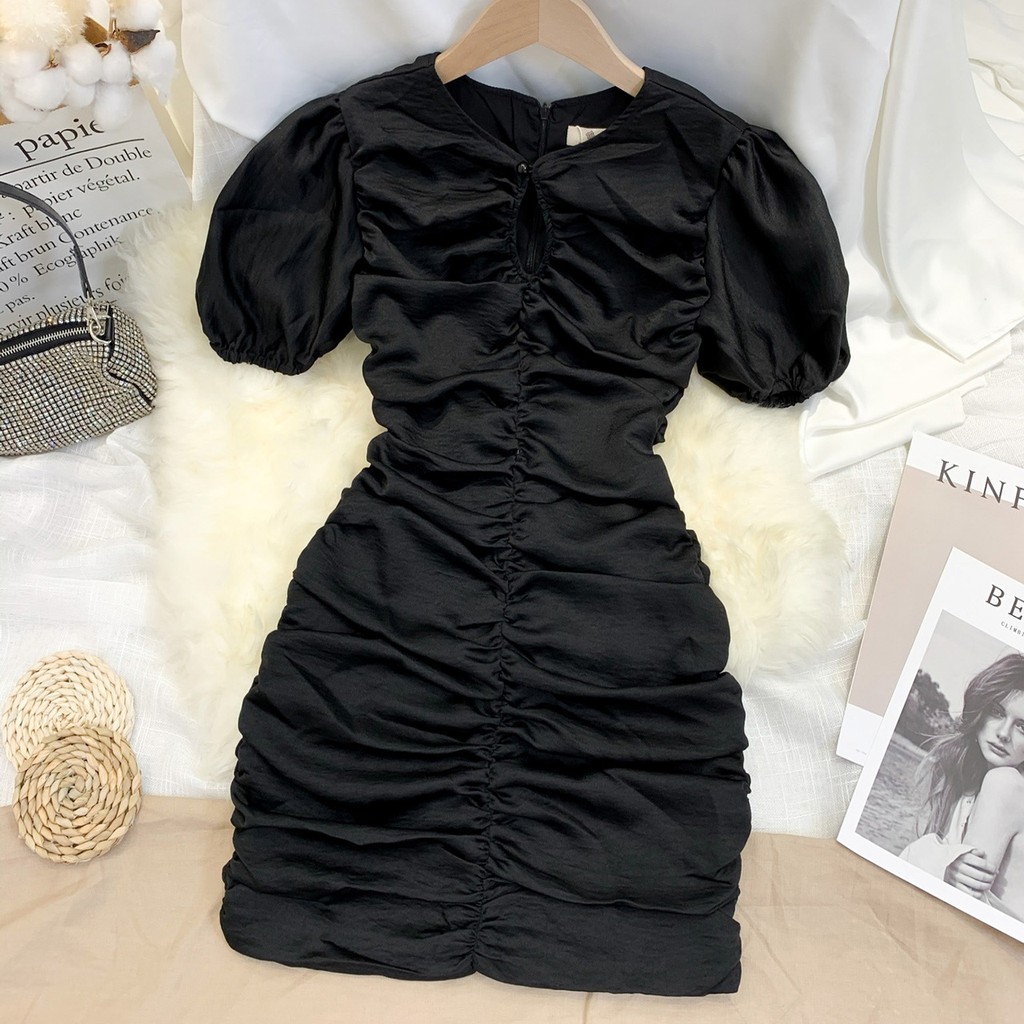 Đầm thiết kế ôm body tay phồng cao cấp dự tiệc cưới D140 Four Fashion | BigBuy360 - bigbuy360.vn