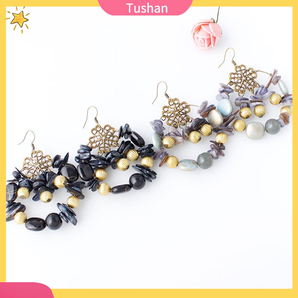 Bông tai dài nhiều màu sắc phong cách Bohemian