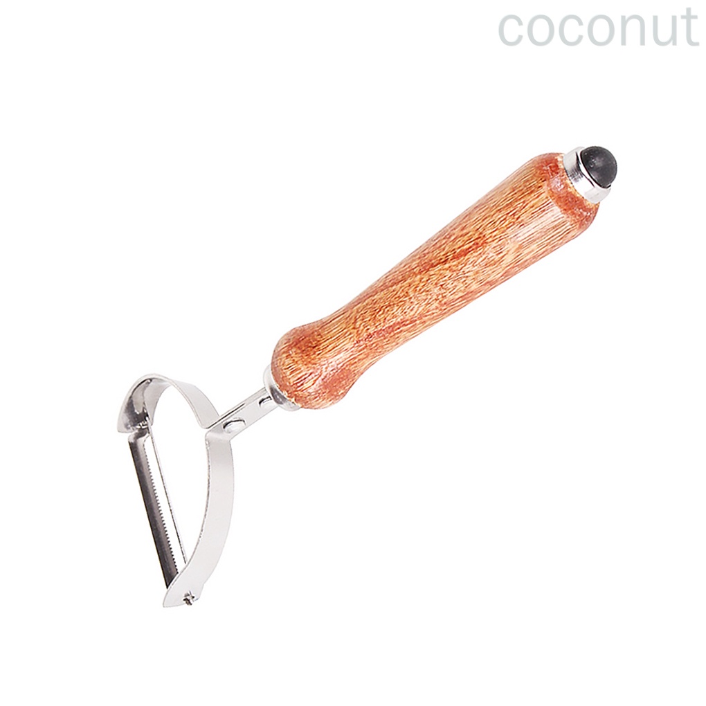 Dụng cụ gọt vỏ củ quả bằng thép không gỉ tay cầm gỗ dành cho nhà bếp