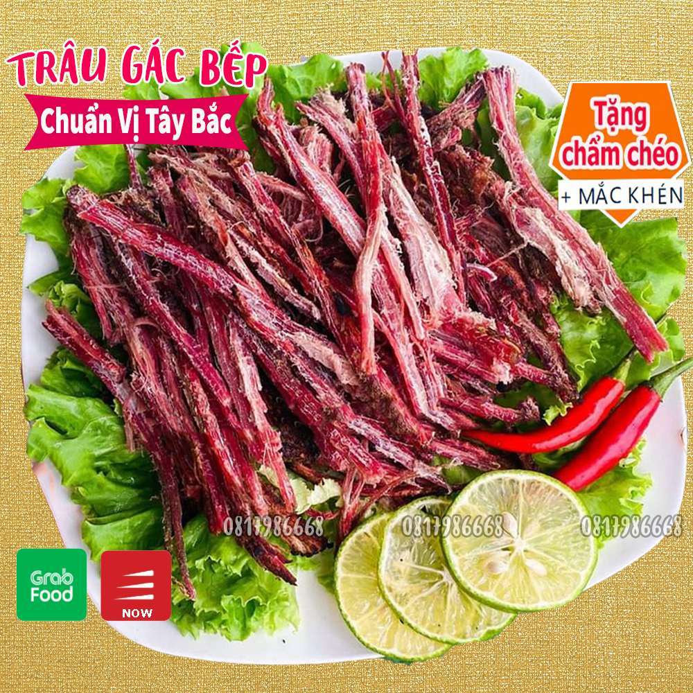 Trâu gác bếp Tây Bắc gói 500G bao ngon (Tặng Chẩm chéo) khô trâu sấy gác bếp chuẩn vị