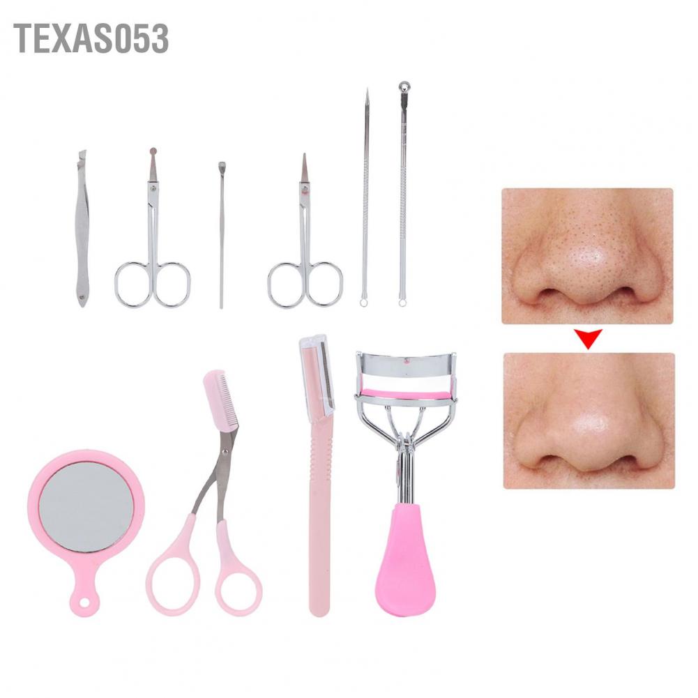 [Hàng mới về] Bộ dụng cụ tỉa lông mày lấy ráy tai uốn cong mi nặn mụn chuyên dụng cho nữ