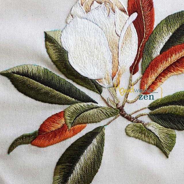 Bộ Kit thêu Hoa 3D Mộc Lan Sang Trọng Tranh trang trí nhà cửa Quà Tặng - Nguyên liệu Thêu Tay Hoop Embroidery - Zen Shop