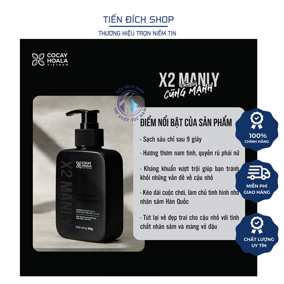 Dung Dịch Vệ Sinh Nam X2 Manly 150g – HOT 2022 cho phái mạnh
