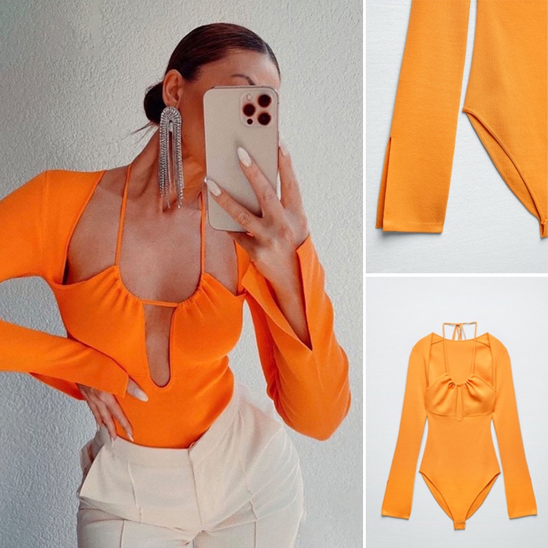 Bộ Áo Liền Quần Zara Thắt Nơ Cổ Có Thể Điều Chỉnh Thời Trang Mùa Hè 9598051