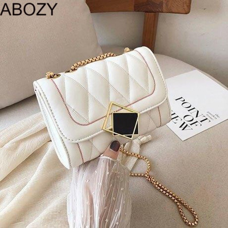 Vải PU, thời trang，Túi Xách Đeo Chéo Khoá Mặt Kính - Hàng chất Bao sang chảnh - Xinh Lung Linh