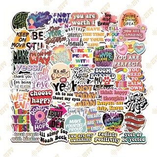 [𝐂𝐨𝐦𝐛𝐨] 𝟒𝟖 𝐒𝐭𝐢𝐜𝐤𝐞𝐫 câu ngắn đầy cảm hứng dễ thương graffiti nhãn dán xe đạp vali máy tính xách tay cốc nước