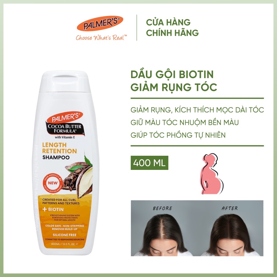 Bộ sản phẩm giảm rụng tóc Biotin Palmer's (Dầu Gội 400ml và Dầu Xả 400ml)