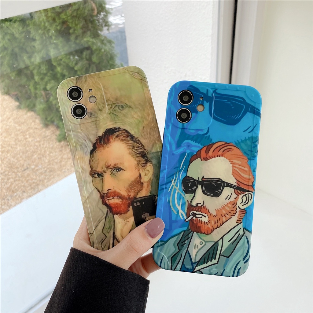 Ốp điện thoại dẻo hình Vincent Van Gogh hoạt hình thích hợp cho Iphone 13 12 mini 11promax 7/8plus se2020 x/xs xr xsmax