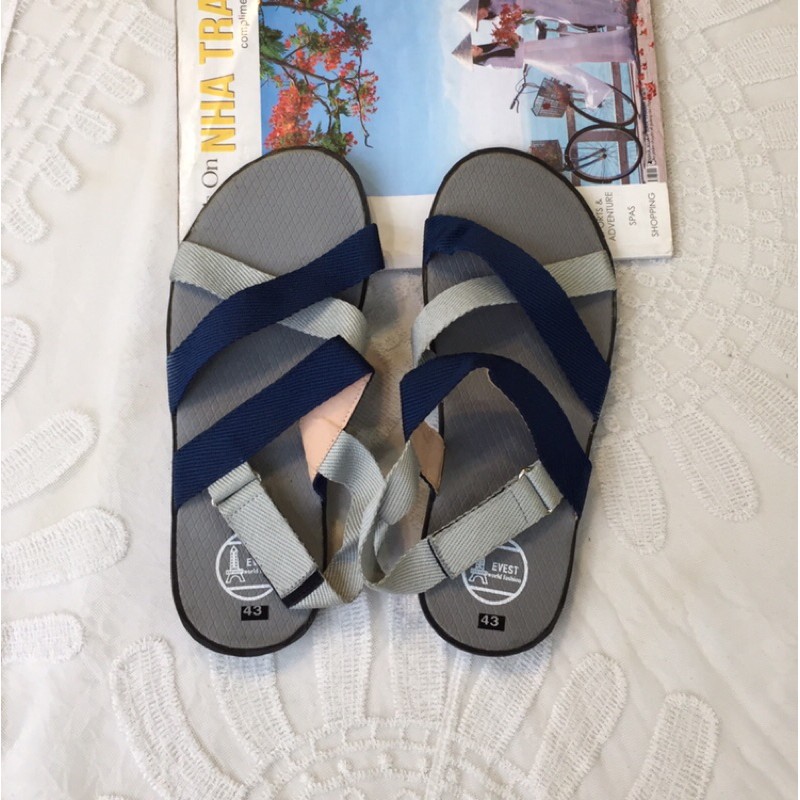 Sandal Nam/ Giày Xăng-đan Nam Quai Chéo Vải Dù Chắc Chắn Phong Cách Trẻ Trung Size 41-43 - Hàng Việt Nam