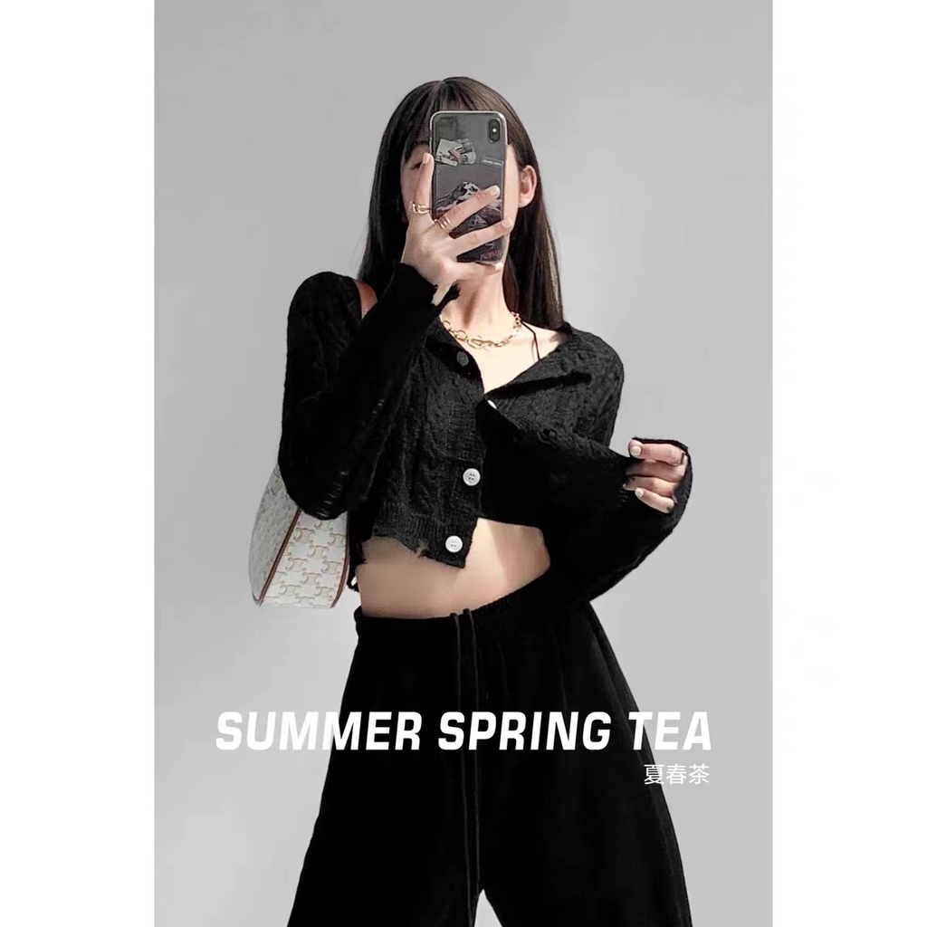 Áo Khoác Cardigan Dệt Kim Dáng Ngắn Phong Cách Hàn Quốc Thời Trang Thu Đông Cho Nữ