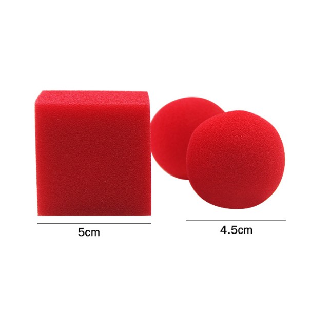 Ảo thuật bông banh vuông tròn mẫu mới bông xốp dễ giấu (tặng Clip hướng dẫn)