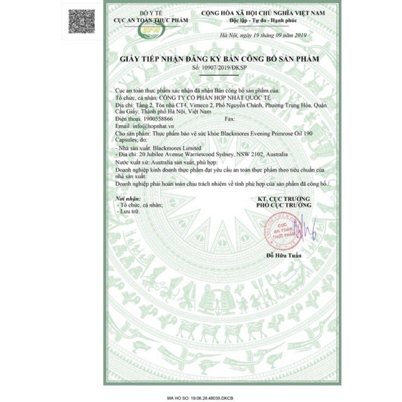 (Date 2024) TINH DẦU HOA ANH THẢO BLACKMORES EVENING PRIMROSE OIL 190 VIÊN