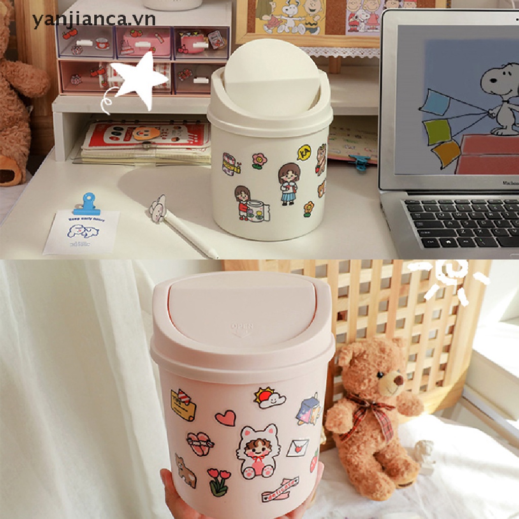 Thùng rác cỡ nhỏ để bàn Có Nắp Chống Bụi Tiện Dụng