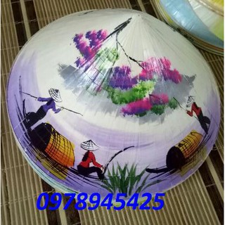 [Nón Lá Vẽ] Tranh Bến Nước Sông Quê