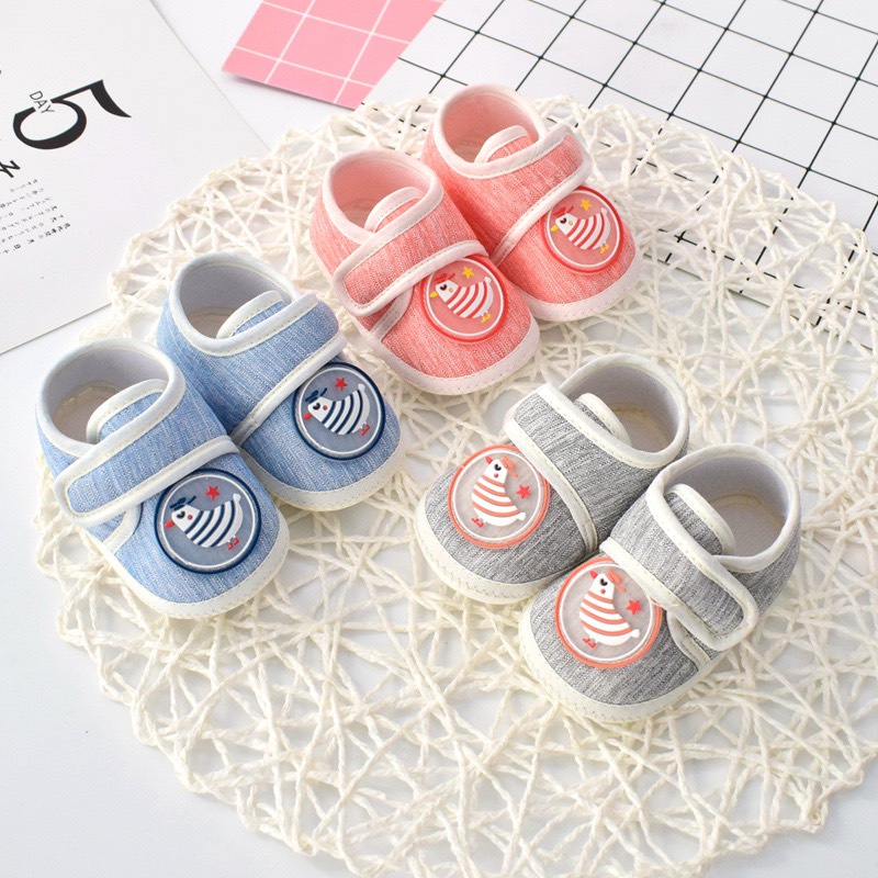 Giày tập đi vải cotton có chống trượt cho bé yêu