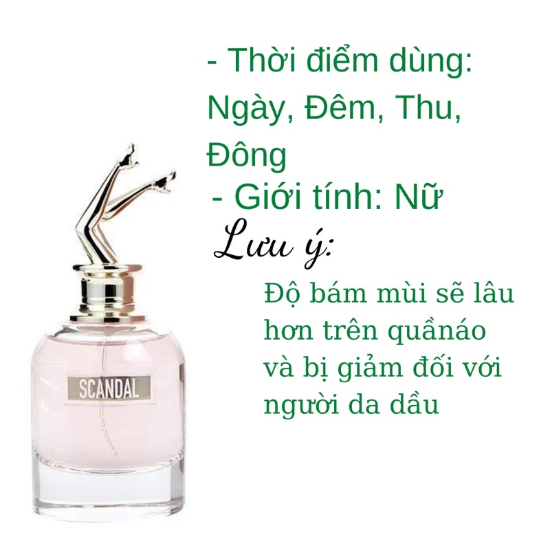 Nước hoa nữ Scandal A Pái thơm lâu chiết 2ml,5ml,10ml,20ml chính hãng