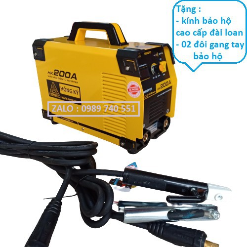 Máy hàn điện tử Hồng Ký HK 200A tặng kính bảo hộ cao cấp và 02 đôi gang tay sợi