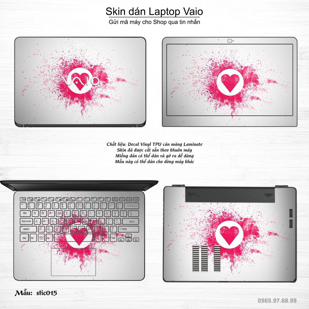 Skin dán Laptop Sony Vaio in hình Hoa văn sticker nhiều mẫu 3 (inbox mã máy cho Shop)