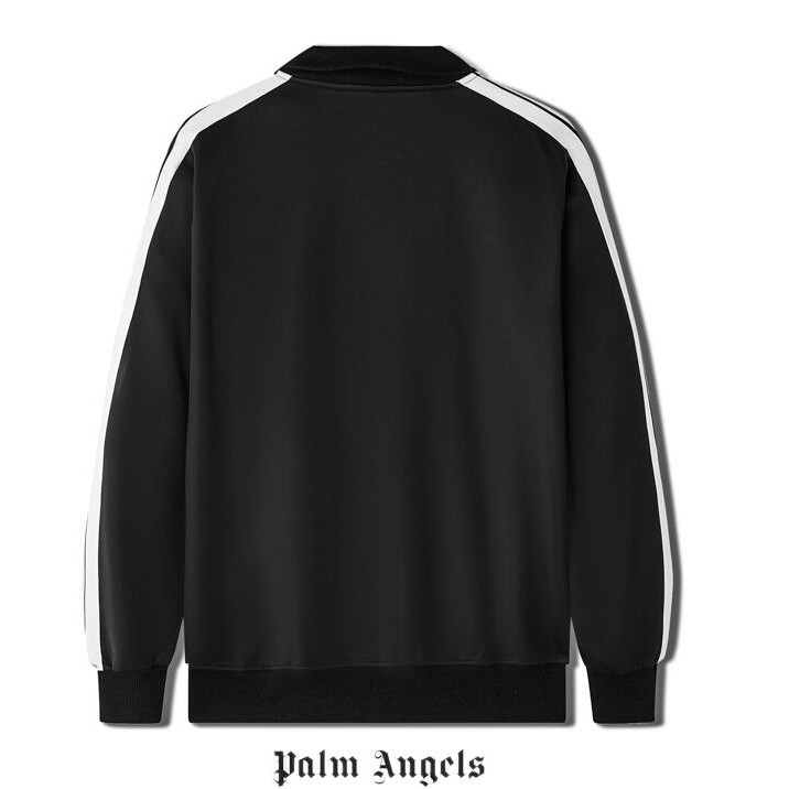 Áo khoác cotton phối khóa kéo in chữ Palm Angels thời trang cá tính cho cả nam và nữ