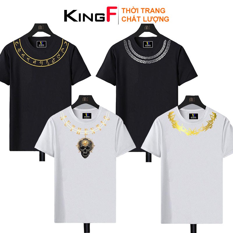 Áo thun nam TAY NGẮN FORM VỪA in hình KingF Áo phông form rộng Nam Nữ CHIẾC VÒNG - In decal - Cotton thoáng mát