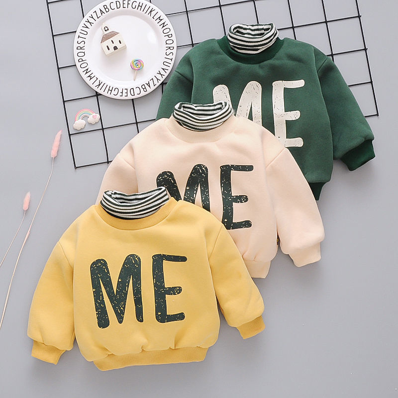 Áo sweater cổ lọ lót lông cừu giữ ấm cho bé chất lượng cao