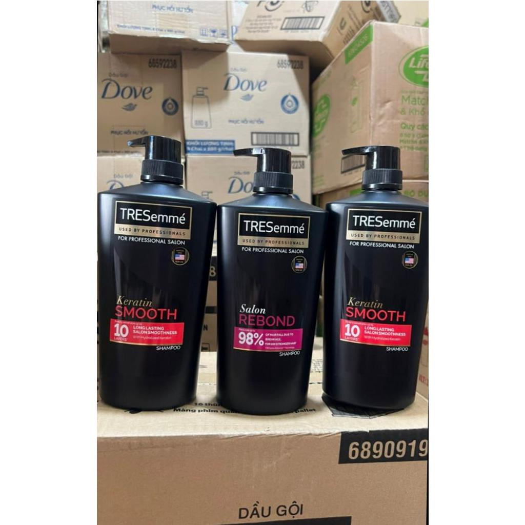 Dầu gôi TRESemme Salon REBOND 850g ngăn rụng tóc giảm 98% tóc gãy rụng.